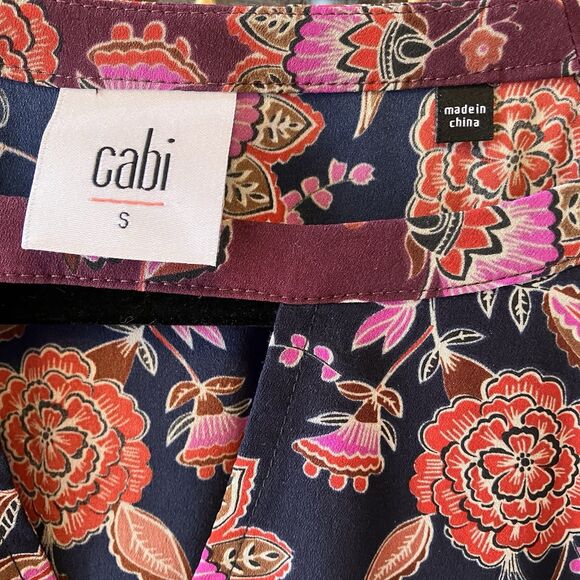 Cabi Festive Retro Flower Maxi Dress Size S Boho Style # 3675 Prairie Cottage - Picture 2 of 13